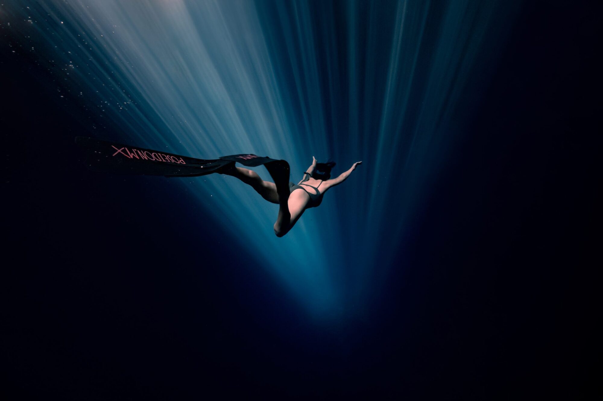submerged in a cenote in Yucatán