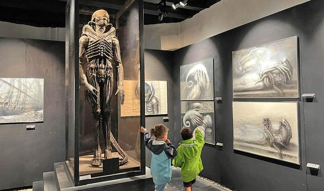 alien in the HR Giger museum