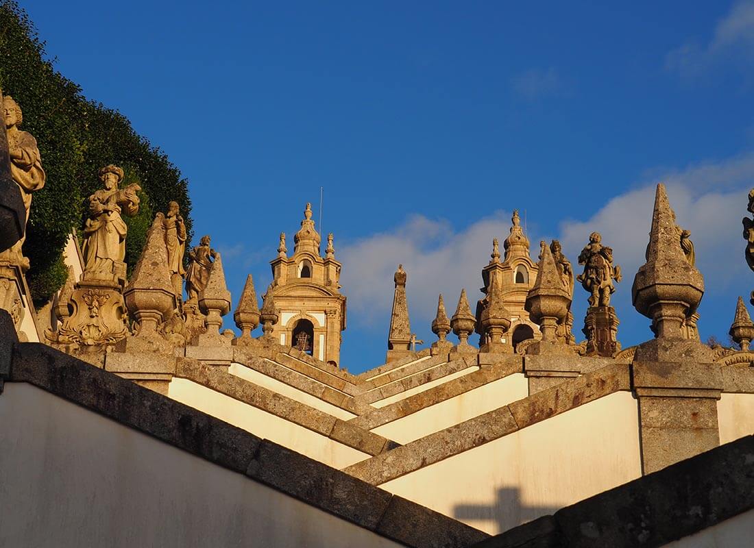 details of the staircase of the Braga sanctuary