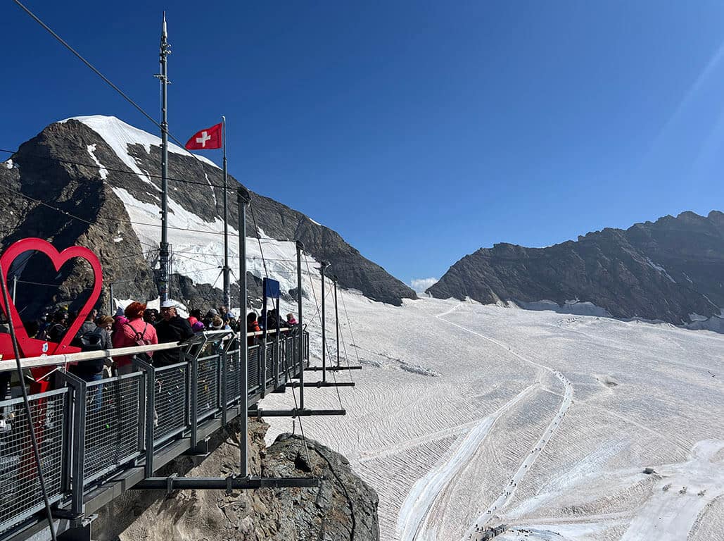 terraza mirador del observatorio Sphinx en Jungfraujoch