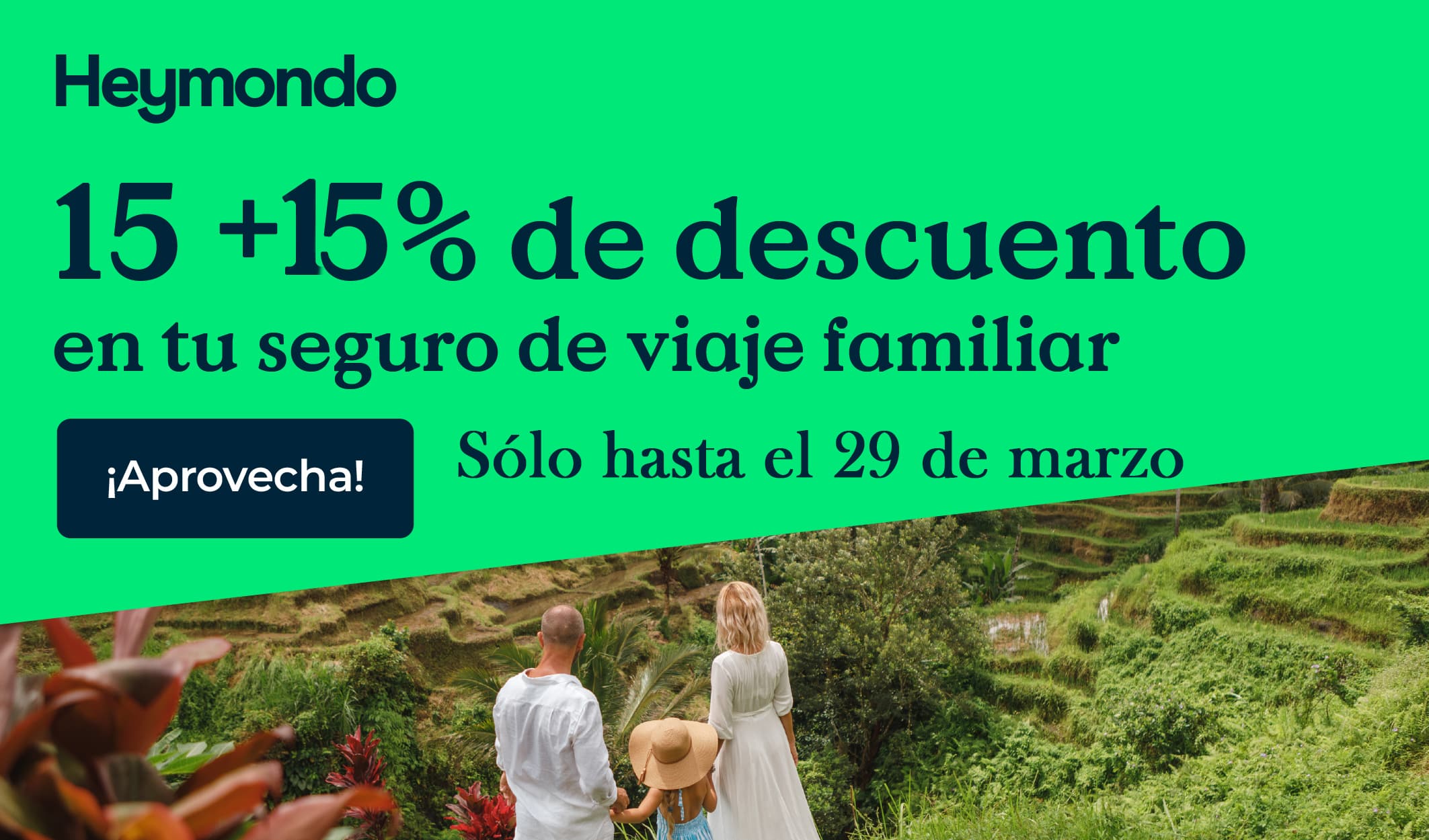 descuento seguro de viaje familias HeyMondo