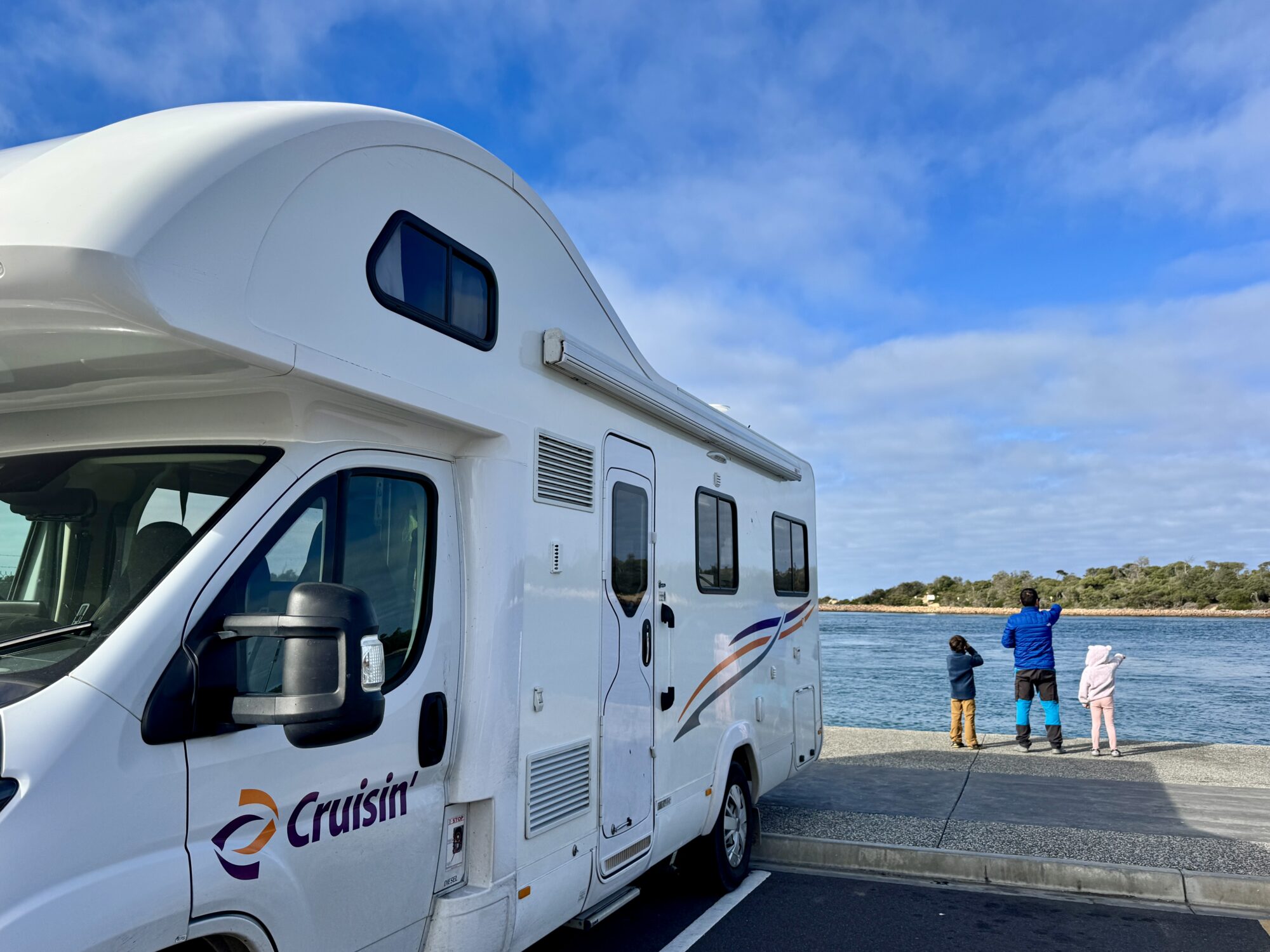 Freedom camping on an Australian beach with a motorhome